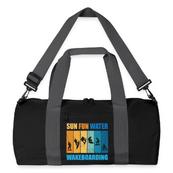Sonne, Spass, Wasser, Wakeboarden - Recycelte Duffel Bag - Schwarz/Graphitgrau - Vorne