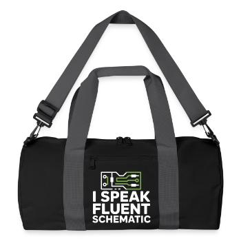 Je parle couramment la technologie des schémas circuités - Sac de sport recyclé - noir/gris graphite - Devant