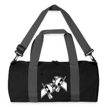 Zwei Coole Lamas Sonnenbrille Dartpfeil Maul Team - Recycelte Duffel Bag - Schwarz/Graphitgrau - Vorne