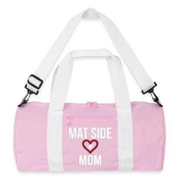 Mat Side Mom Herz Design - Recycelte Duffel Bag - Rosa/Weiß - Vorne