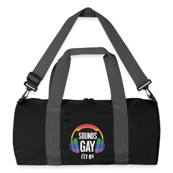 LGBT-Pride-Monat – Klingt schwul, ich bin dabei. - Recycelte Duffel Bag - Schwarz/Graphitgrau - Vorne