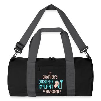 L’implant cochléaire de mon frère est génial - Sac de sport recyclé - noir/gris graphite - Devant