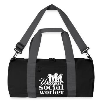 Social Worker Quote Unique Social Work - Recycelte Duffel Bag - Schwarz/Graphitgrau - Vorne