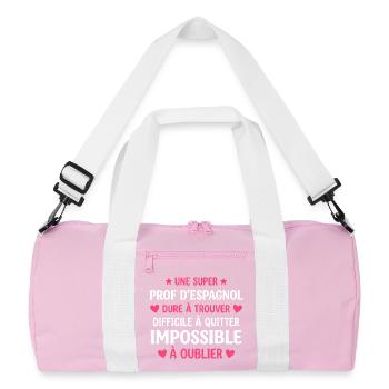 Prof d Espagnol Inoubliable - Sac de sport recyclé - rose/blanc - Devant
