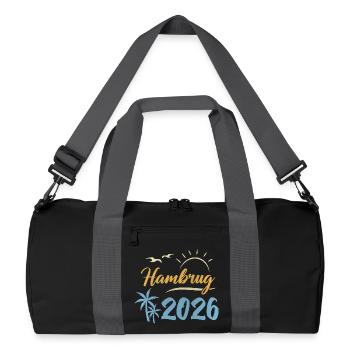 Hambourg 2026 - Sac de sport recyclé - noir/gris graphite - Devant