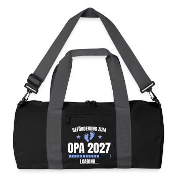 Beförderung zum Opa 2027 – Loading - Recycelte Duffel Bag - Schwarz/Graphitgrau - Vorne