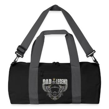 Papa Legend Motorcycle Helmet: Wings -Father's Day - Recycled Duffel Bag - black/graphite grey - Front