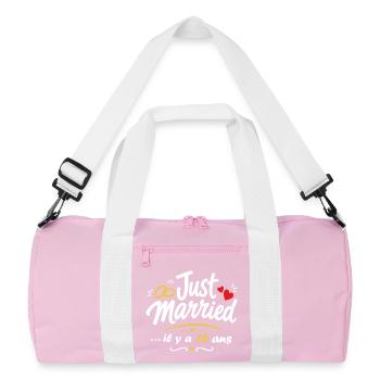 Just Married 16 Ans - Sac de sport recyclé - rose/blanc - Devant