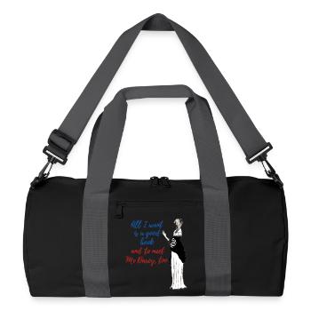 A good book and Mr Darcy - Recycled Duffel Bag - black/graphite grey - Front