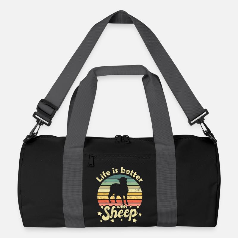 Schaf Schafe - Recycelte Duffel Bag - Schwarz/Graphitgrau