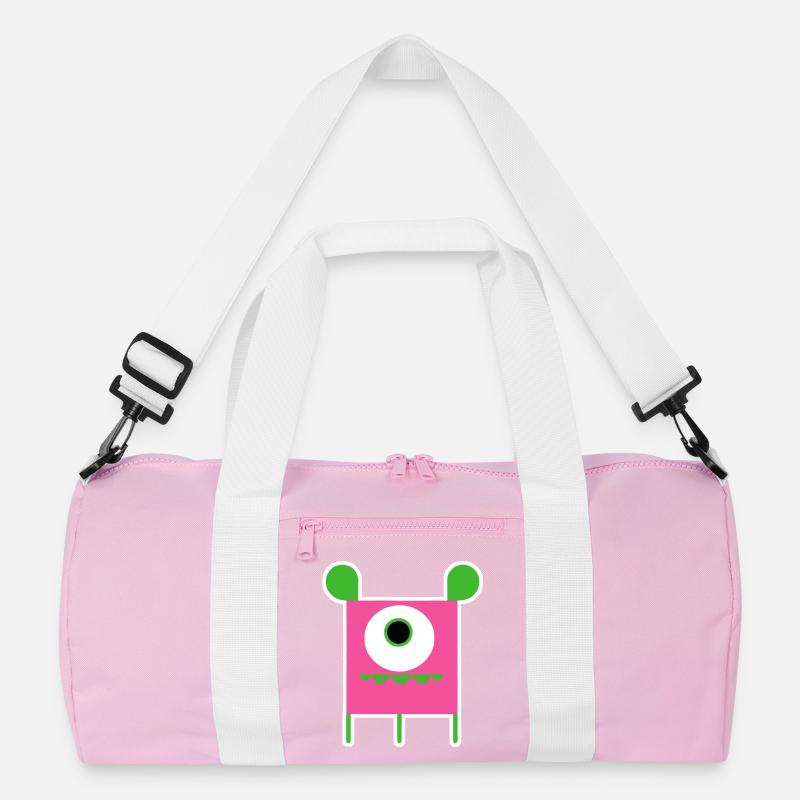 Pink Cyclops Monster | Witziger Quadratischer Alien Recycelte Duffel Bag