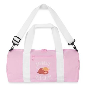 Schottisches Hochlandrind Kuh - Recycelte Duffel Bag - Rosa/Weiß - Vorne