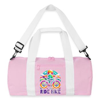 Radfahren - Ride Bike design - Recycelte Duffel Bag - Rosa/Weiß - Vorne
