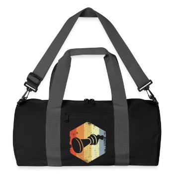 Vintage Chess Set Sketch - Recycled Duffel Bag - black/graphite grey - Front