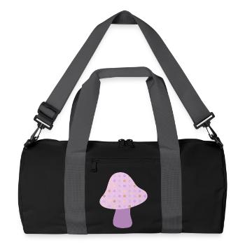 Mushroom Autumn Dots Autumn Woodland Nursery - Recycled Duffel Bag - black/graphite grey - Front