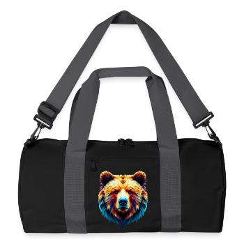 Polygonal Bear - Recycled Duffel Bag - black/graphite grey - Front
