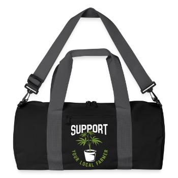 Soutenez votre producteur local de cannabis - Sac de sport recyclé - noir/gris graphite - Devant