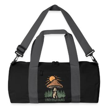 Natural forest with mushroom - mushroom pickers and outdoor fans - Recycled Duffel Bag - black/graphite grey - Front