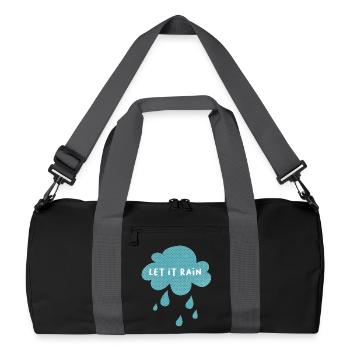 Cloud Let it rain Rain Weather Nursery Dots - Recycled Duffel Bag - black/graphite grey - Front