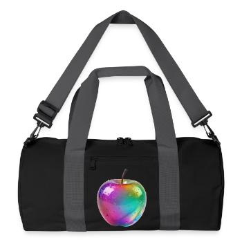 Regenbogen Apfel Ästhetik Design - Recycelte Duffel Bag - Schwarz/Graphitgrau - Vorne