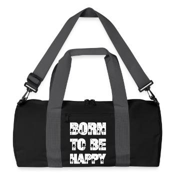 Né pour être heureux - Sac de sport recyclé - noir/gris graphite - Devant