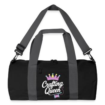 Handwerkskönigin mit Krone und Nadel - Recycelte Duffel Bag - Schwarz/Graphitgrau - Vorne