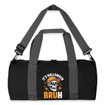 Bruh Totenschädel Halloween T-Shirt - Recycelte Duffel Bag - Schwarz/Graphitgrau - Vorne