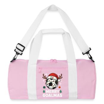 Merry Goalmas Italien - Lustiger Fußball Humor - Recycelte Duffel Bag - Rosa/Weiß - Vorne