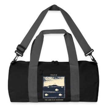Psalm 23 The Lord Is My Shepherd Sheep - Recycled Duffel Bag - black/graphite grey - Front