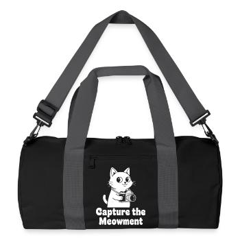Meowment Camera Cat Motif - Recycled Duffel Bag - black/graphite grey - Front