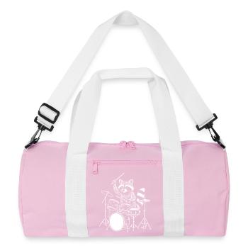 Waschbär Trommler Nightbeat - Recycelte Duffel Bag - Rosa/Weiß - Vorne