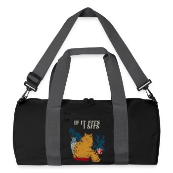 WENN ES IN EINEN SITZ PASST - Recycelte Duffel Bag - Schwarz/Graphitgrau - Vorne