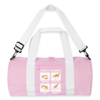  Funny Cat The Way of the Warrior Samurai Orange - Recycelte Duffel Bag - Rosa/Weiß - Vorne