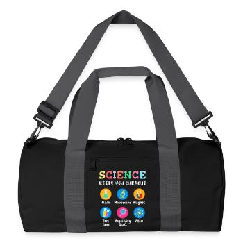 La science suscite la curiosité - Sac de sport recyclé - noir/gris graphite - Devant