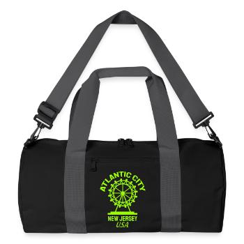 Atlantic City - Est. 1854 - New Jersey - USA - Recycelte Duffel Bag - Schwarz/Graphitgrau - Vorne