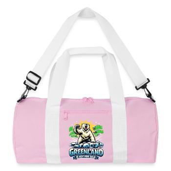 greenland is not for sale Funny Politics Gift - Recycled Duffel Bag - pink/white - Front