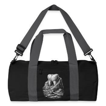 Relief monochrome dent dans la roche - Sac de sport recyclé - noir/gris graphite - Devant