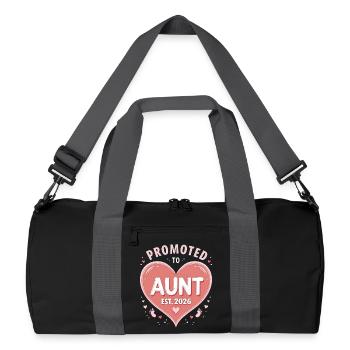 Tante 2026 Tante 2026 Befördert zu Tante 2026 - Recycelte Duffel Bag - Schwarz/Graphitgrau - Vorne