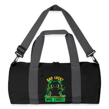 Bad Luck Who Care's - Recycelte Duffel Bag - Schwarz/Graphitgrau - Vorne