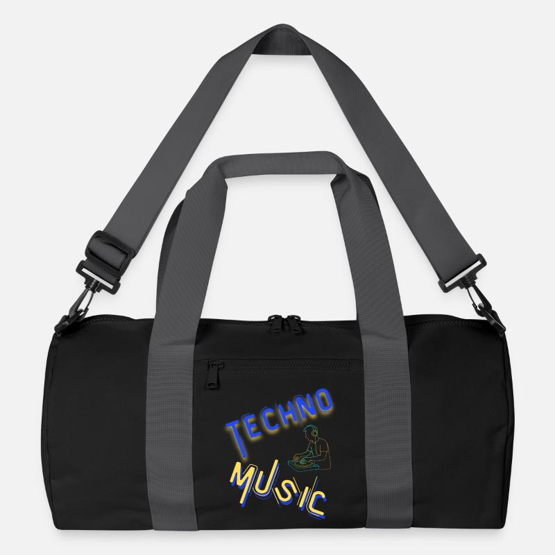 Techno Underground Club Logo - Recycelte Duffel Bag - Schwarz/Graphitgrau