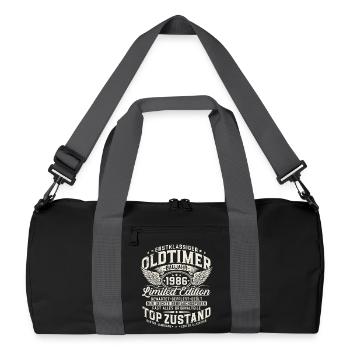 Voiture vintage 1986 40e anniversaire cadeau rétro - Sac de sport recyclé - noir/gris graphite - Devant