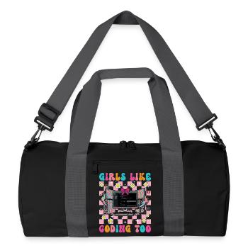 Les filles aiment aussi coder pour les femmes, les filles. - Sac de sport recyclé - noir/gris graphite - Devant