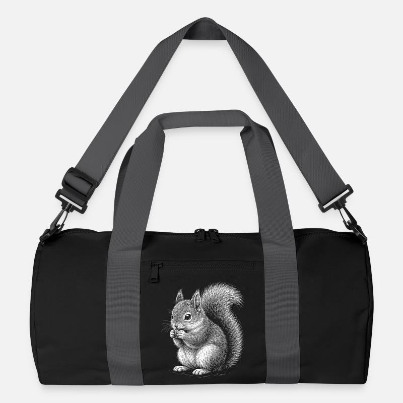 Eichhörnchen - Recycelte Duffel Bag - Schwarz/Graphitgrau