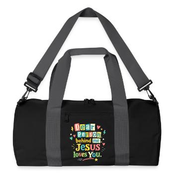 Jesus loves you positive message - Recycled Duffel Bag - black/graphite grey - Front