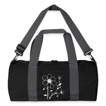 Flower Vine Flower Blossom Gift Mother Mother's Day - Recycled Duffel Bag - black/graphite grey - Front