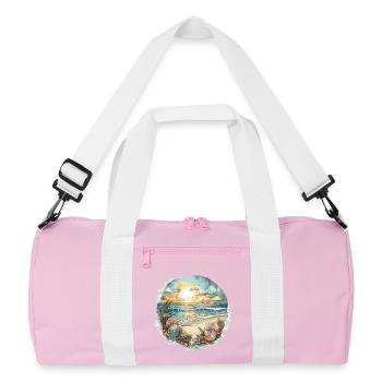Rêve de plage - Sac de sport recyclé - rose/blanc - Devant