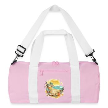 Rêve de plage - Sac de sport recyclé - rose/blanc - Devant