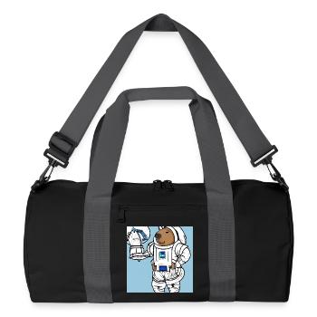 Astronaute de Capybara - Sac de sport recyclé - noir/gris graphite - Devant