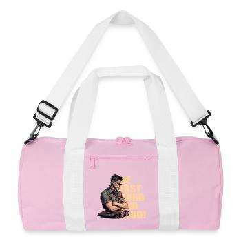 Mechanic with classic car - Recycled Duffel Bag - pink/white - Front
