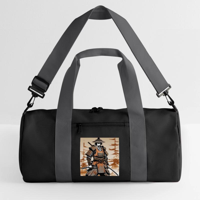 Samurai im Ocker-Rüstungsstil Recycelte Duffel Bag